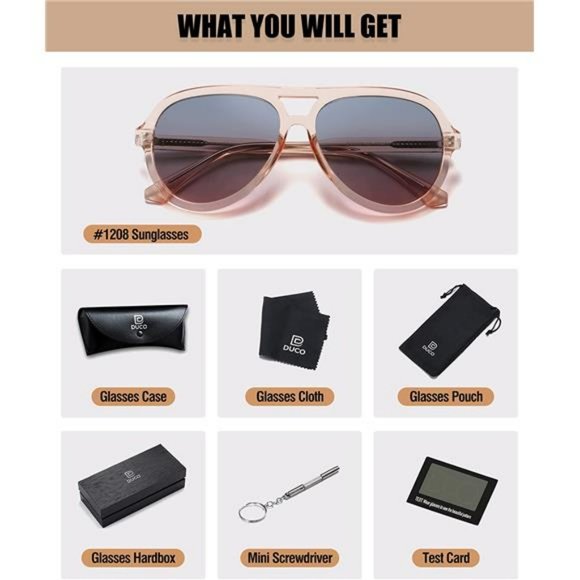 Retro Aviator Polarized Sunglasses Women Men Vintage Double Bridge Sun Glasses main image 5
